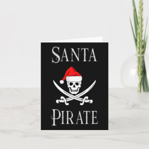 Carte Père Noël Pirate Skull Swords Noël Casquette de No