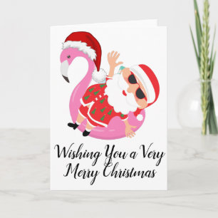 Carte Père Noël Plage Vacances Noël Voeux Amusants