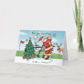 Carte Père Noël Plays Golf - Pour votre Noël (Devant)