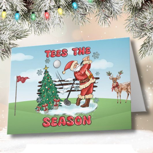 Carte Père Noël Plays Golf - Tee - shirts de la saison