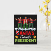 Carte Père Noël Président favori Funny Trump Noël X (Fleur jaune)