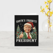 Carte Père Noël Président favori Funny Trump Noël X (Fleur jaune)