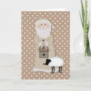 Carte Père Noël primitive