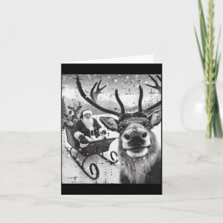 Carte Père Noël Renne Selfie Drôle Xmas Hommes