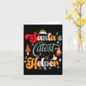 Carte Père Noël Rétro Drôle Aide la Plus Mignonne (Fleur jaune)