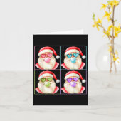 Carte Père Noël Rétro Soufflant Bubble Gum P Art Lunette (Fleur jaune)