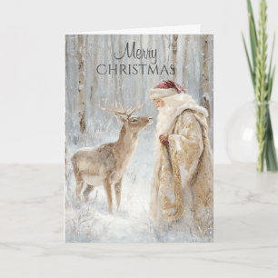 Carte Père Noël rustique Noël