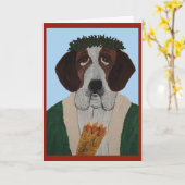 Carte Père Noël Saint-Bernard (Fleur jaune)