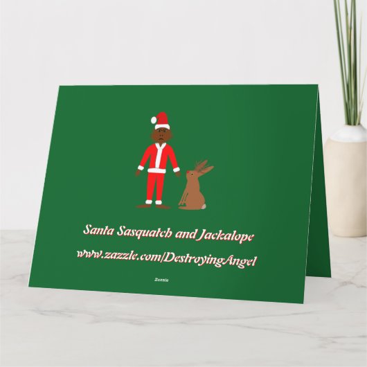 Carte Père Noël Sasquatch et Jackalope (Dos)