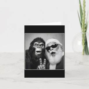 Carte Père Noël Selfie Bigfoot Noël Drôle Sasquat