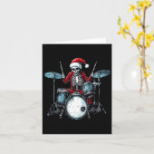 Carte Père Noël Skeleton Jouer Drum Drummer Percussionni (Fleur jaune)