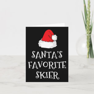 Carte Père Noël Skier favori Casquette de Noël Funny Xma