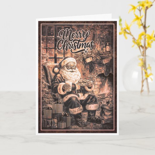 Carte Père Noël Snacking (Fleur jaune)