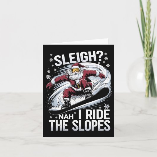 Carte Père Noël Snowboard Noël Snowboard I Ride The (Devant)