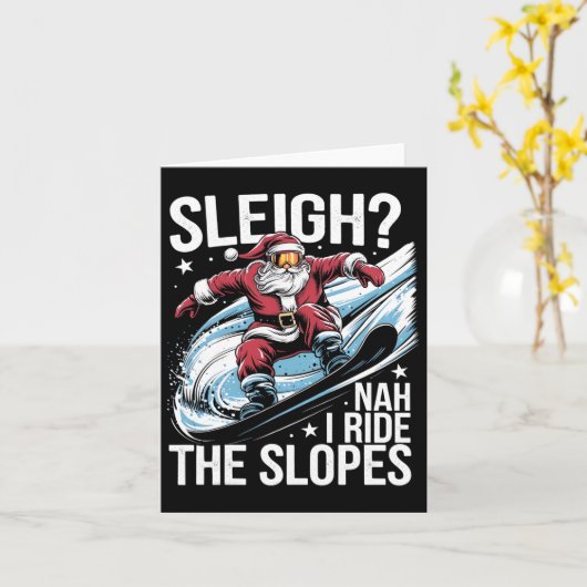 Carte Père Noël Snowboard Noël Snowboard I Ride The (Fleur jaune)