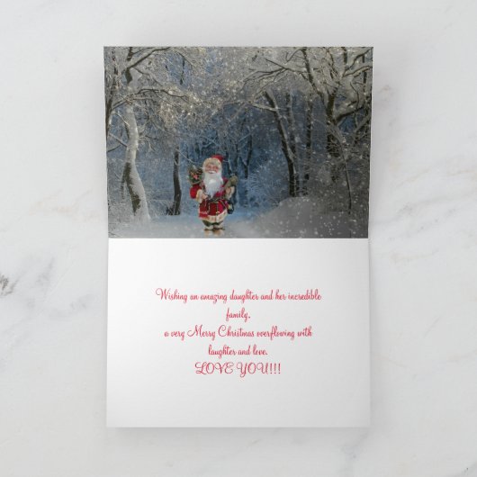 CARTE PÈRE NOËL SOIR POUR FILLE ET FAMILLE (Intérieur)