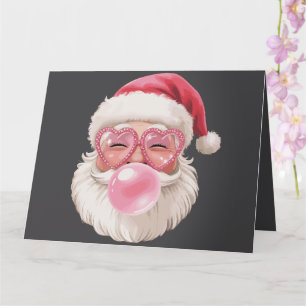 Carte Père Noël soufflant des bulles Noël drôle de Xmas