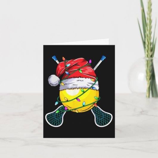 Carte Père Noël Sports Design - Lacrosse de Noël (Devant)