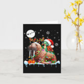 Carte Père Noël Turtle Riding Walrus Reindeer Mer de Noë (Fleur jaune)