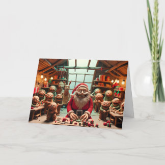 Carte Père Noël Twisted Helpers : Un atelier de malice