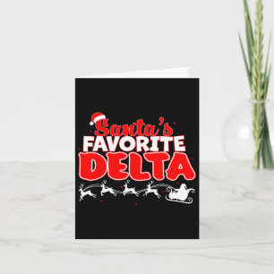 Carte Père Noël's Favori Delta Noël Sorority Xmas Whi