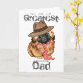 Carte père Pekingese (Fleur jaune)