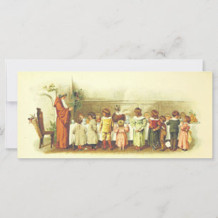 Carte Père vintage Noël Prière avec les enfants