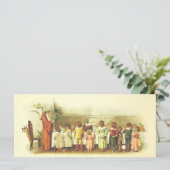 Carte Père vintage Noël Prière avec les enfants (Debout devant)