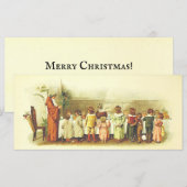 Carte Père vintage Noël Prière avec les enfants (Devant / Derrière)