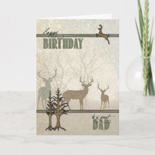 Carte Père's Birthday Woodland Forest Deer