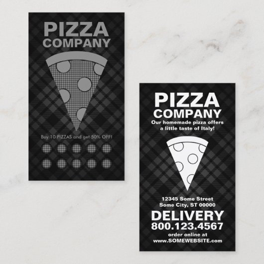 carte perforée à la pizza plaid (Devant / Derrière)