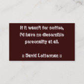 Carte perforée de boissons de logo de tache de (Dos)