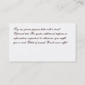 Carte perforée de boissons de logo de tache de (Dos)