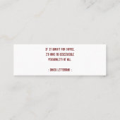 Carte perforée de café (Dos)