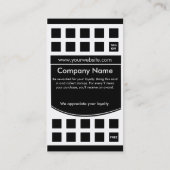 Carte perforée de carte de visite de fidélité (Dos)