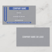 Carte perforée de carte de visite de fidélité de (Devant / Derrière)