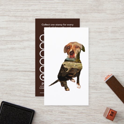 carte perforée de chien de double exposition (Devant/Arrière en situation)