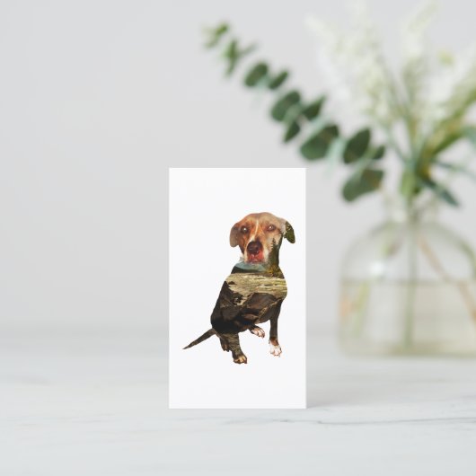 carte perforée de chien de double exposition (Debout devant)