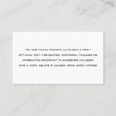 Carte perforée de fidélité de tache de café (Dos)