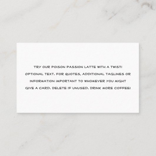 Carte perforée de fidélité de tache de café (Dos)