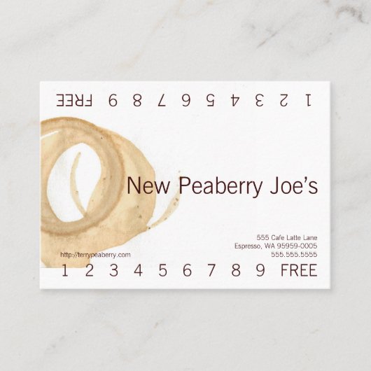 Carte perforée de fidélité de tache de tasse de (Devant)