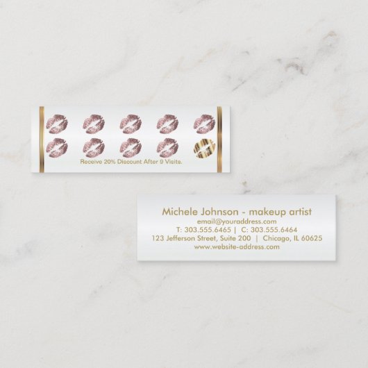 Carte perforée de fidélité - lèvres poussiéreuses (Devant / Derrière)