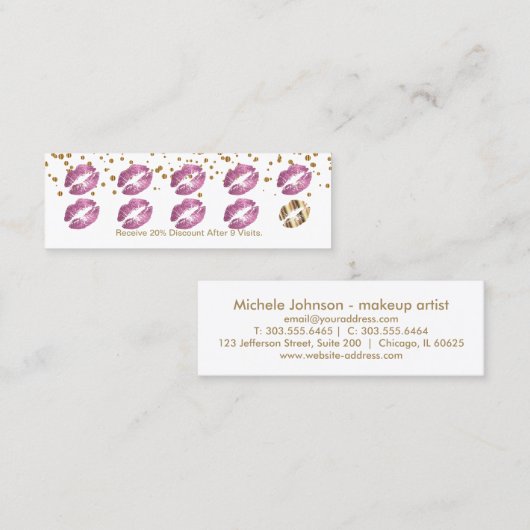 Carte perforée de fidélité - parties scintillantes (Devant / Derrière)