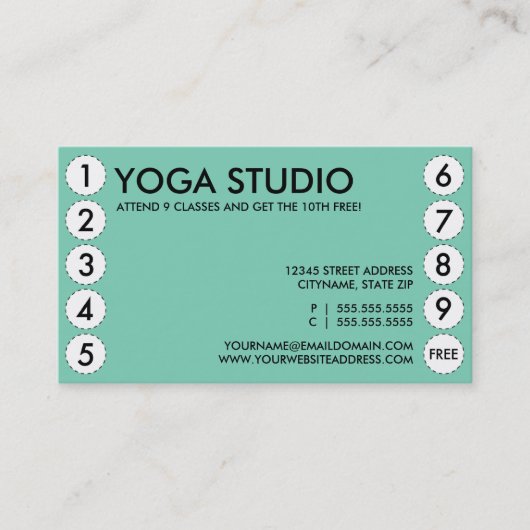 carte perforée de yoga (Devant)