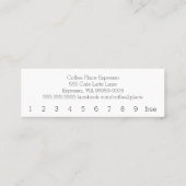 Carte perforée foncée de café de fidélité de mot (Dos)