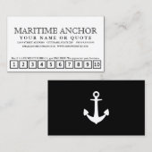 carte perforée maritime de fidélité d'ancre (Devant / Derrière)
