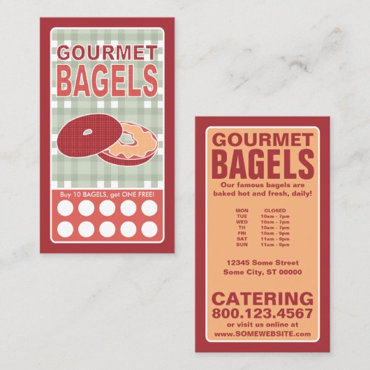 carte perforée pour bagels (Devant / Derrière)