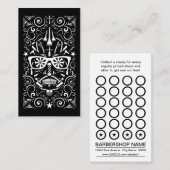 carte perforée punk de crâne de raseur-coiffeur (Devant / Derrière)