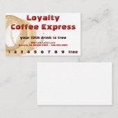 Carte perforée rouge de fidélité de boissons de (Devant / Derrière)