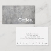 Carte perforée simple concrète de café de fidélité (Devant / Derrière)